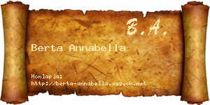 Berta Annabella névjegykártya